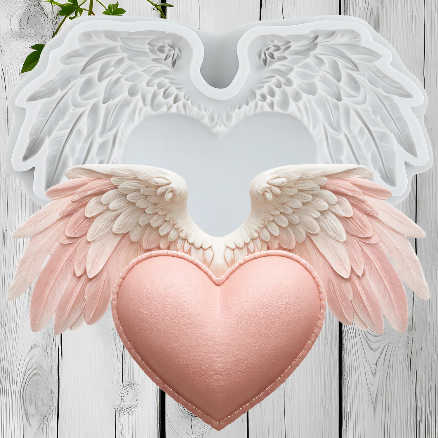 Heart Wings Silicone Mold Angel Wing Fondant Cake Decorating Tools Cupcake Topper Candy Sugar Craft Gum Paste Polymer Clay