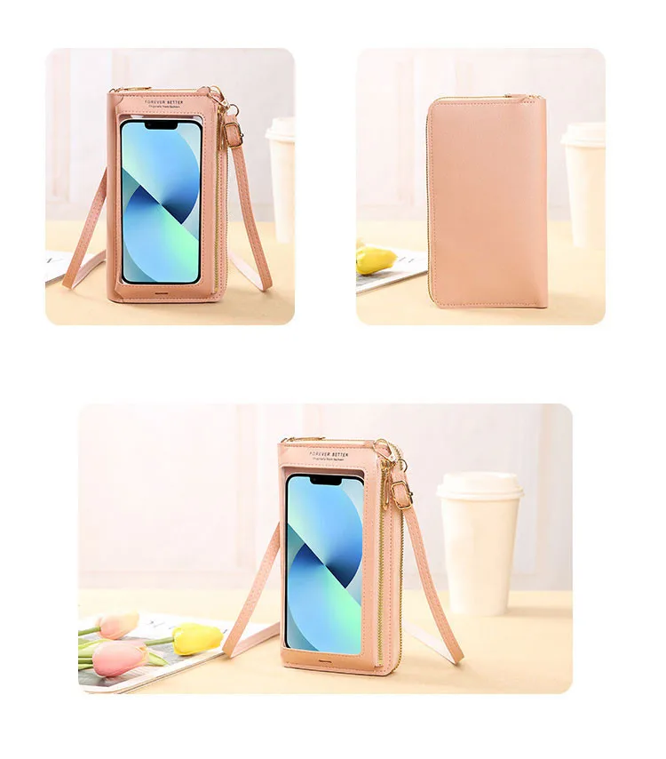 2025, neue Touchscreen-Handytasche, Handtasche, weibliche Umhängetasche, One-Shoulder-transparente Geldbörse – Detail 7