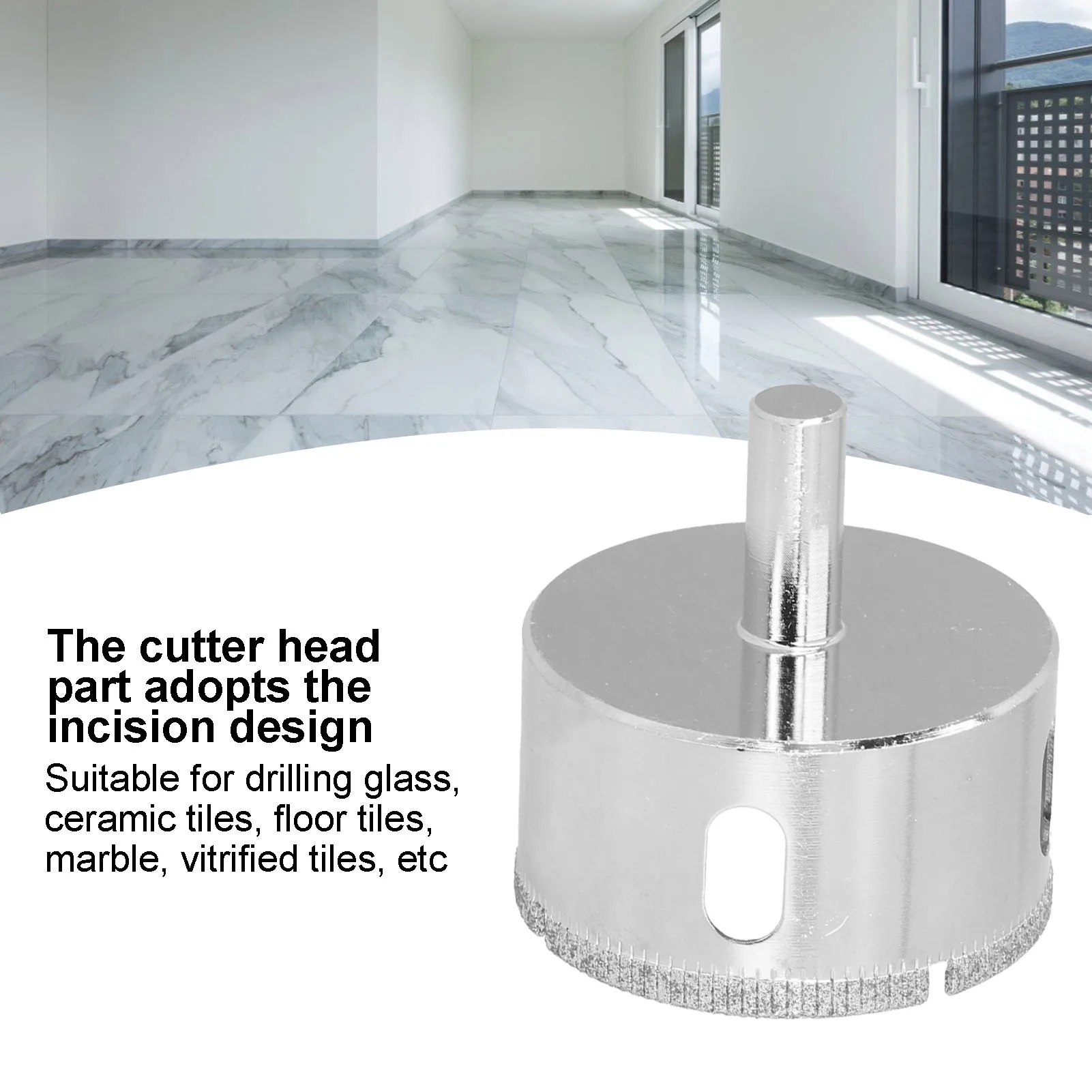 

Glass Marble Hole Opener Brazed Hole Diameter 55mm / 2.2in Uniform Coating Wearproof Timesaving Hole Saw for Wood Crafts