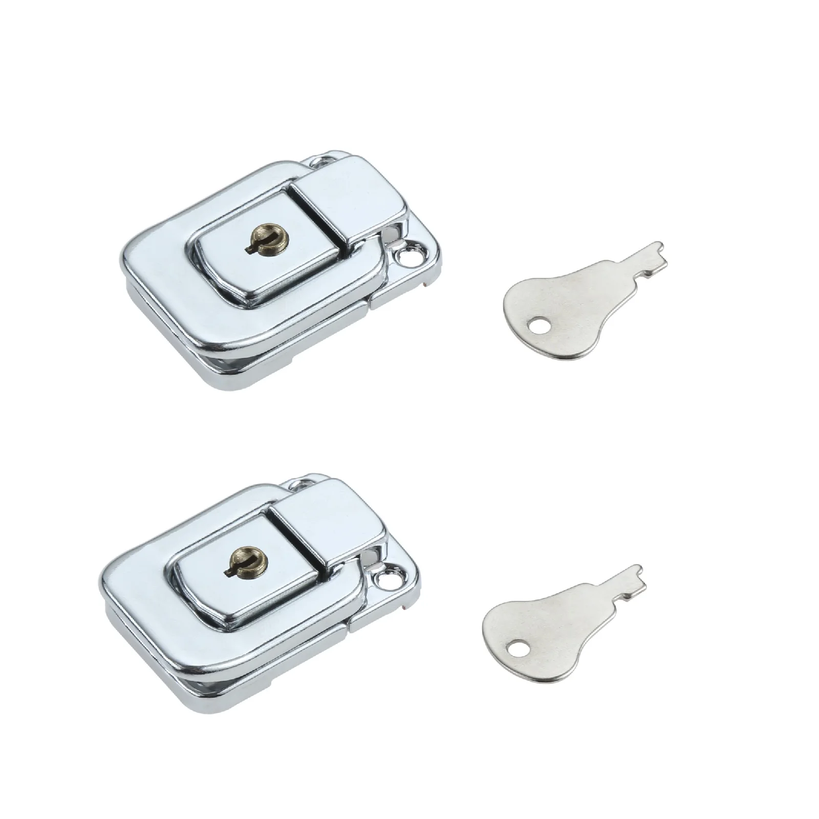 2pcs Suitcase Toggle Catch Hasps with Keys Safety Metal Square Locker 48*31mm Spring Latch Briefcase Luggage Flight Case Decor