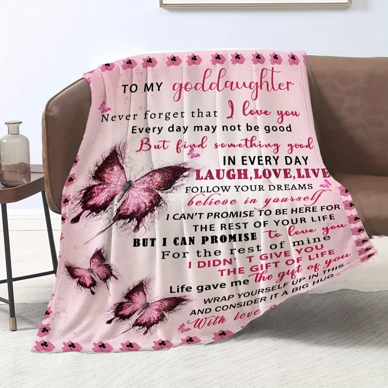 Gold Daughter Love Quote Throw Blanket for Mom Gift Keepsake Cozy Throw for Best Friend