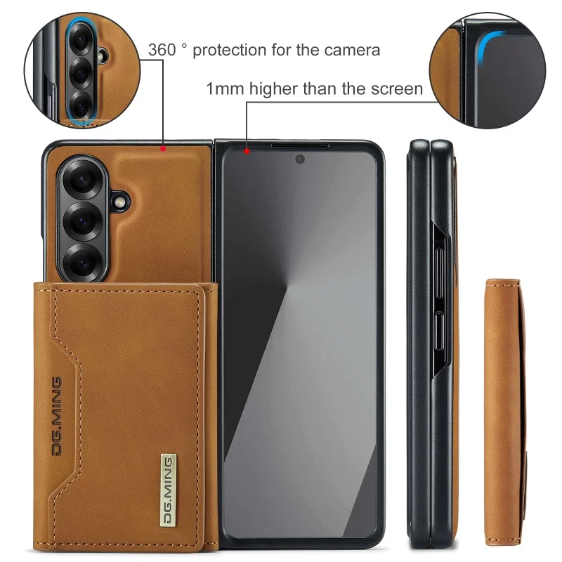 DG.MING Leather Wallet Phone Case for Samsung Galaxy Z Fold 8 Ultra 7 6 5 4 3 fold7 fold6 fold5 Cards Holder Funda Cover Hoseje