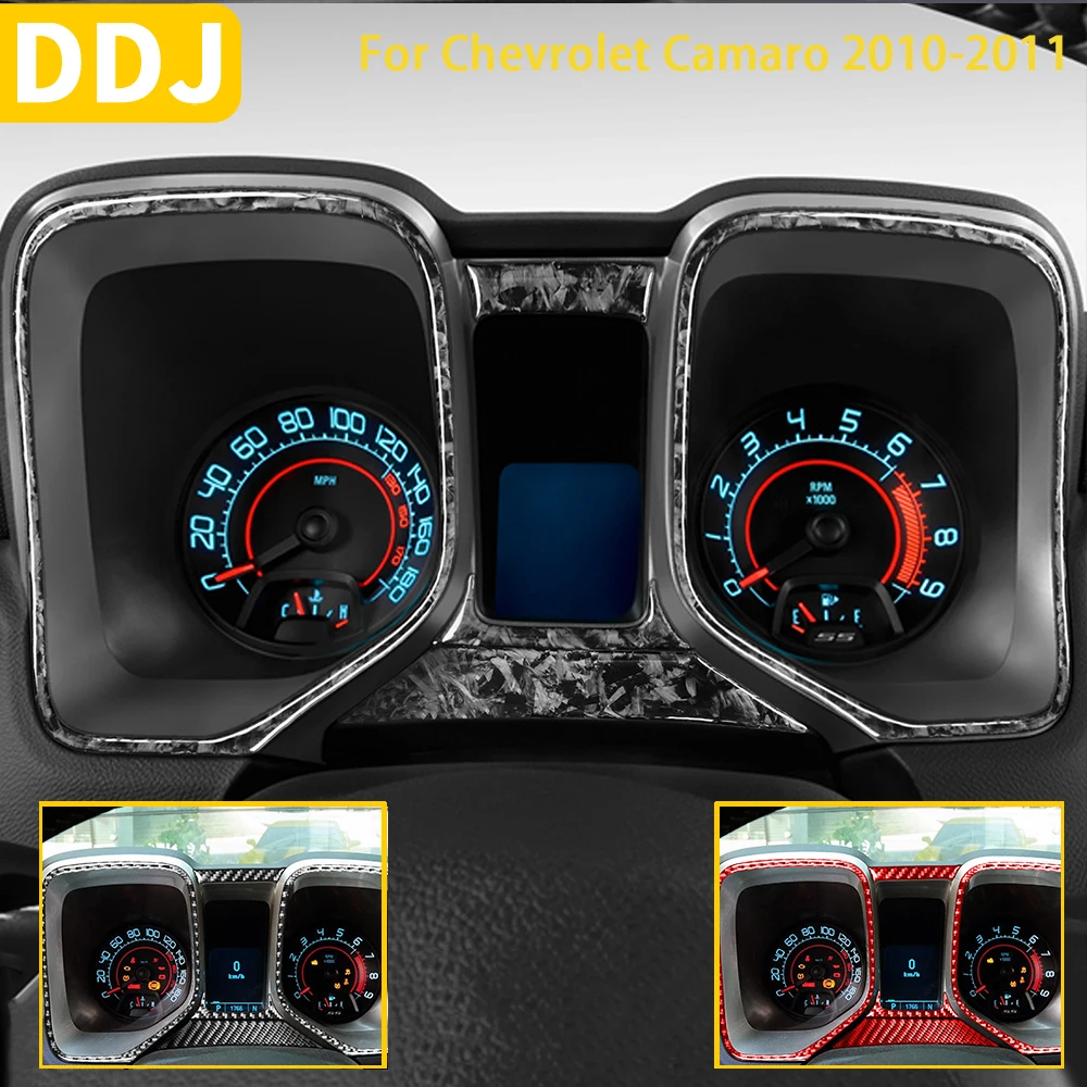 

For Chevrolet Camaro 2010 2011 5th Accessories Carbon Fiber Car Interior Speedometer Instrument Frame Trim Sticker Cover