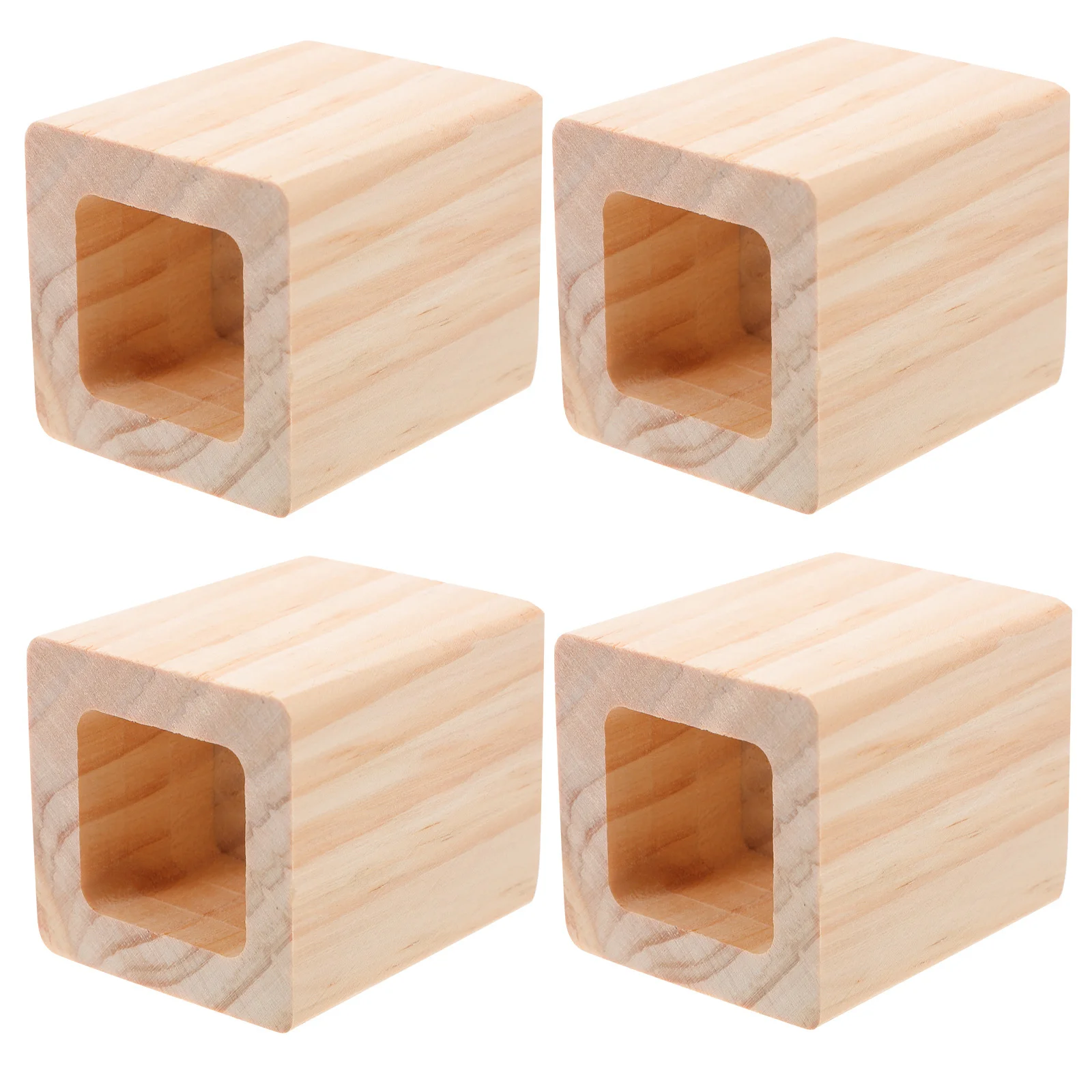 

4pcs Wooden Square Furniture Risers 4 Inch Height Increase Bed Risers For Sofa Table Desk Solid Wood Leg Extenders Furniture