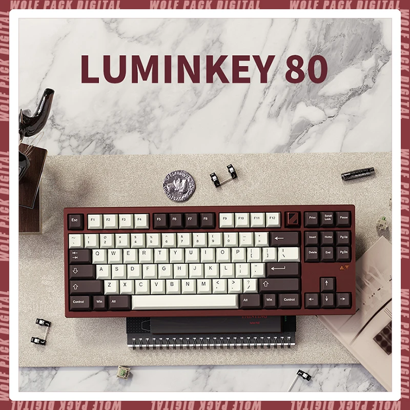 

Электронная игровая механическая клавиатура LUMINKEY80, беспроводная 2,4 Bluetooth трехрежимная 88 клавиш