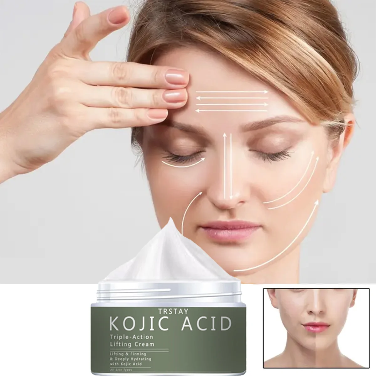 كريم TRSTAY حمض الكوجيك ثلاثي التأثير لتعزيز الوجه وترطيب عميق لجميع أنواع البشرة #3