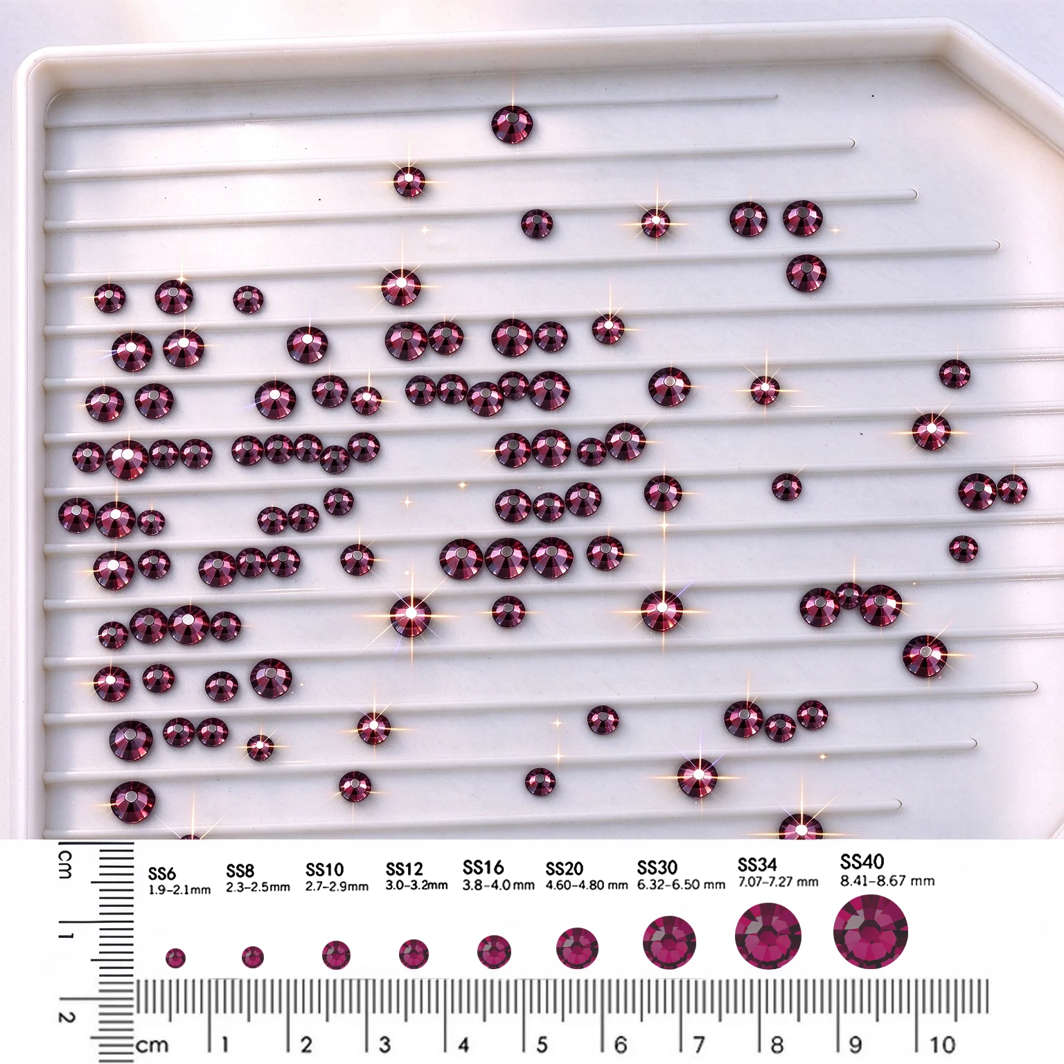 Amethyst SS6-SS30 Flatback Glass Non Hotfix Rhinestones Charms Nail Art Gems Strasssteine Stones Crystals For Clothes Accessory