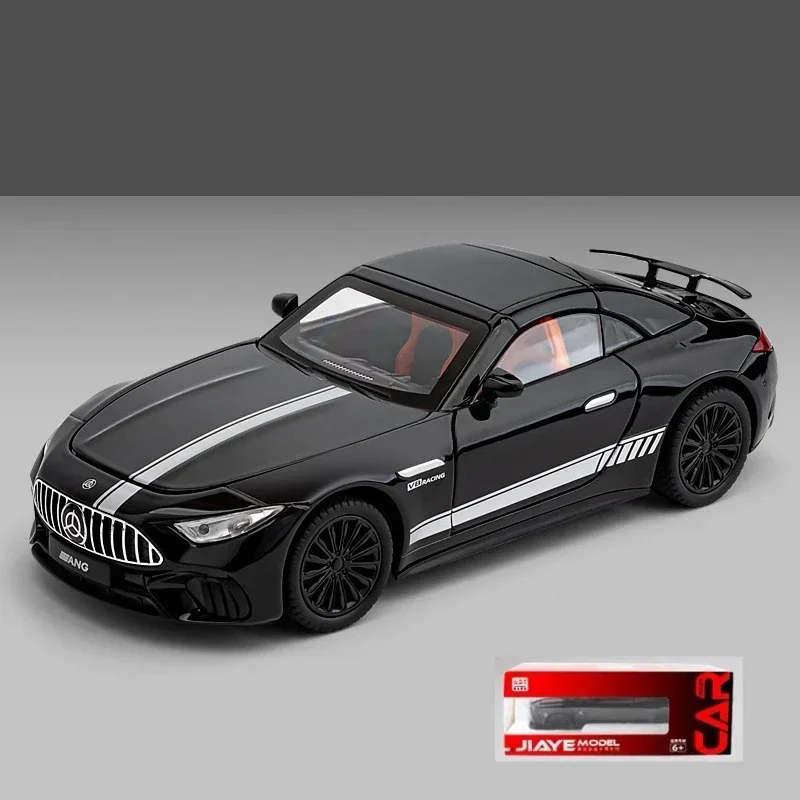 1:22 Mercedes-Benz SL63 Supercar Legering Gegoten Speelgoed Auto Model Geluid en Licht kinderen Speelgoed Collectibles verjaardagscadeau C398