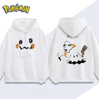 Pokémon Anime Mimikyu Sudadera con capucha con estampado frontal y trasero para hombres y mujeres Otoño/Invierno nuevo Y2K Harajuku de talla grande suéter Casual Top