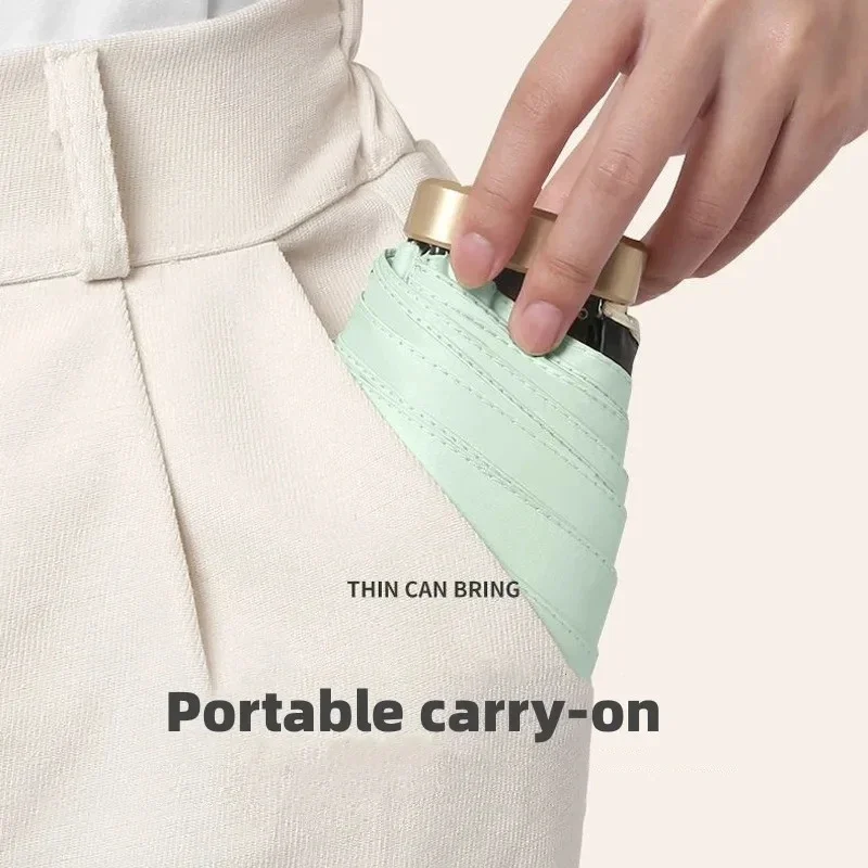 Xiaomi Mini sombrilla de bolsillo pequeño paraguas de lluvia vinilo plegable protección ultravioleta UV parasol de bolsillo cápsula