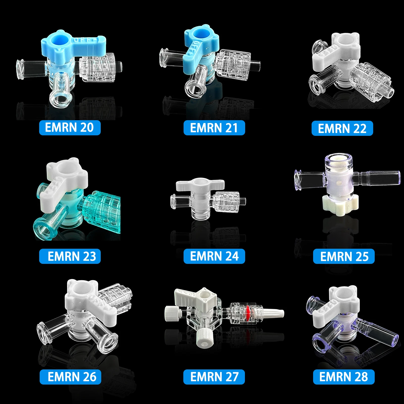 100 PCS Anti Backflow 3-way Stopcocks for Luer Lock or Catheter Connection, Luer Three-Way Tee Valve