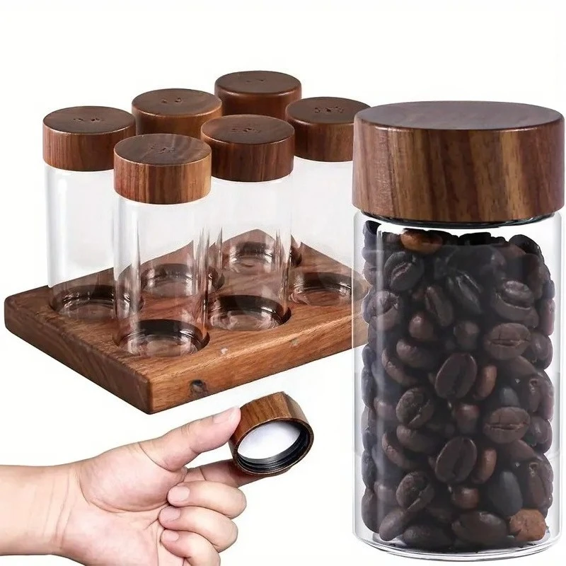 

Coffee Bean Storage Container Tube Storage Jar Display Stand Single Dose Espresso Utensil Set Barista Tool Accessories