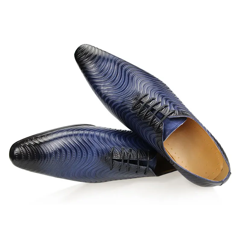 Formal Leather Men Shoes Top Layer Cowhide Genuine Leather Handmade Wedding Office Business Pointed Toe Dress Man Fashion Shoes