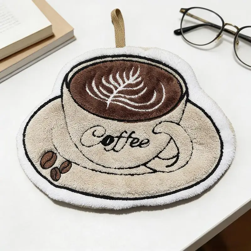 1 Stück saugfähiges Handtuch, Kaffeetuch, Handtuch für die Küche und das Badezimmer, Handtuch mit Cartoon-Motiv, praktisches Handtuch zum Aufhängen. – Detail 6