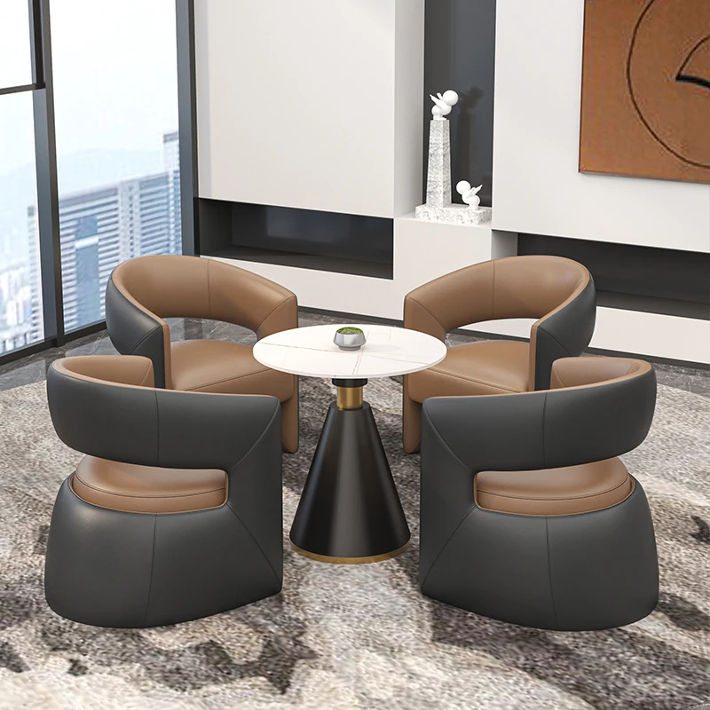 Modern Light Luxury Reception Table and Chairs Hotel Lounge Rest Area Marketing Center Negotiation Furniture