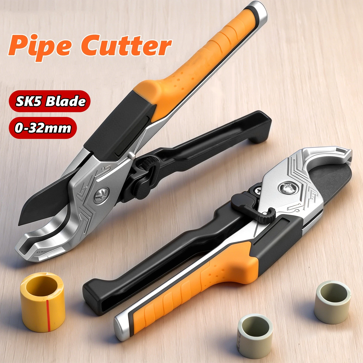 Pipe Cutter 0-32mm PVC PPR PU PE Pipe Scissors SK5 Steel Blade Heavy Duty Tube Hose Cutting Tool Plumbing Manual Hand Tools