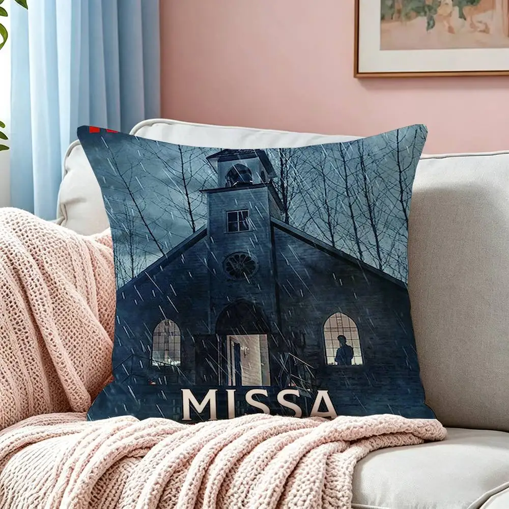 TV M-Midnight Mass  Square Double-Sided printed Pillow Case Bedroom Bedside Pillow Sofa Cushion Cover
