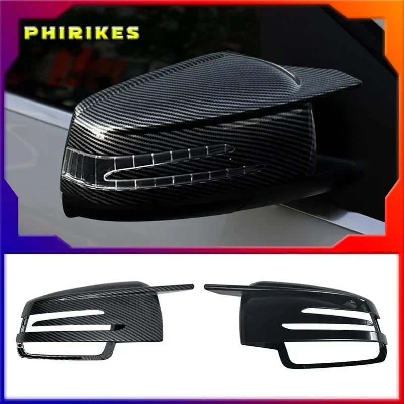 

Side Mirror Cap Covers For Mercedes Benz W176 W246 W212 W204 C117 X156 X204 W221 C218 A B C E S CLA GLA GLK Class Black Replace