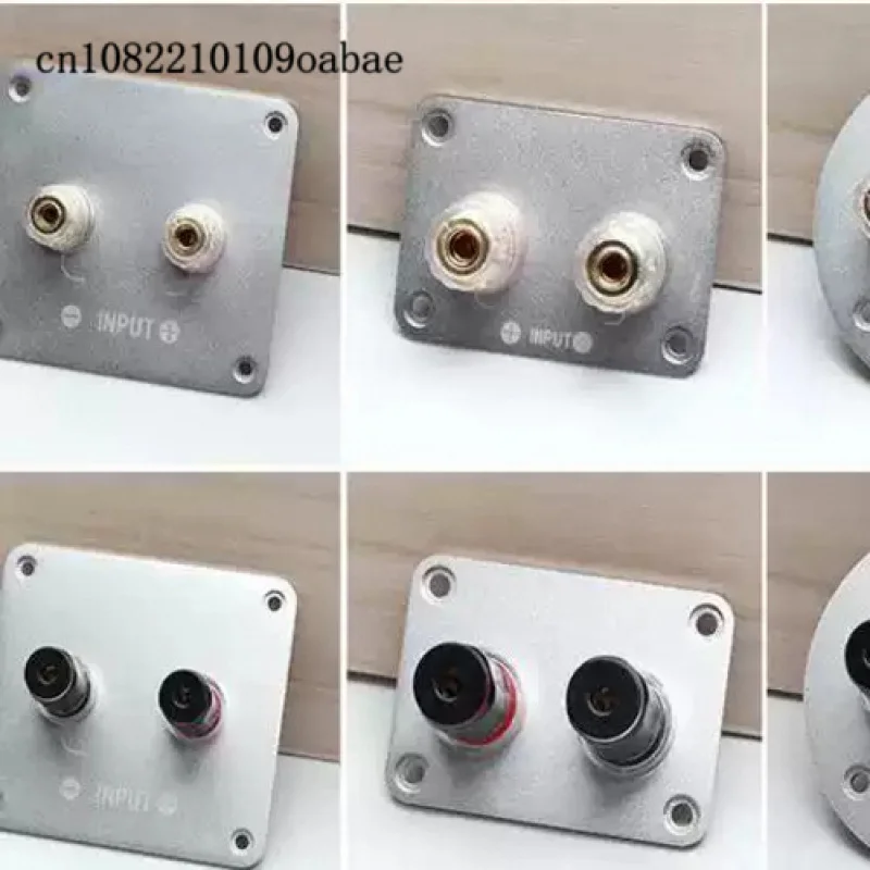 2/4 Way Full Copper Binding Post Box, Square Panel Speaker Terminal Block for DIY Audio Accessories