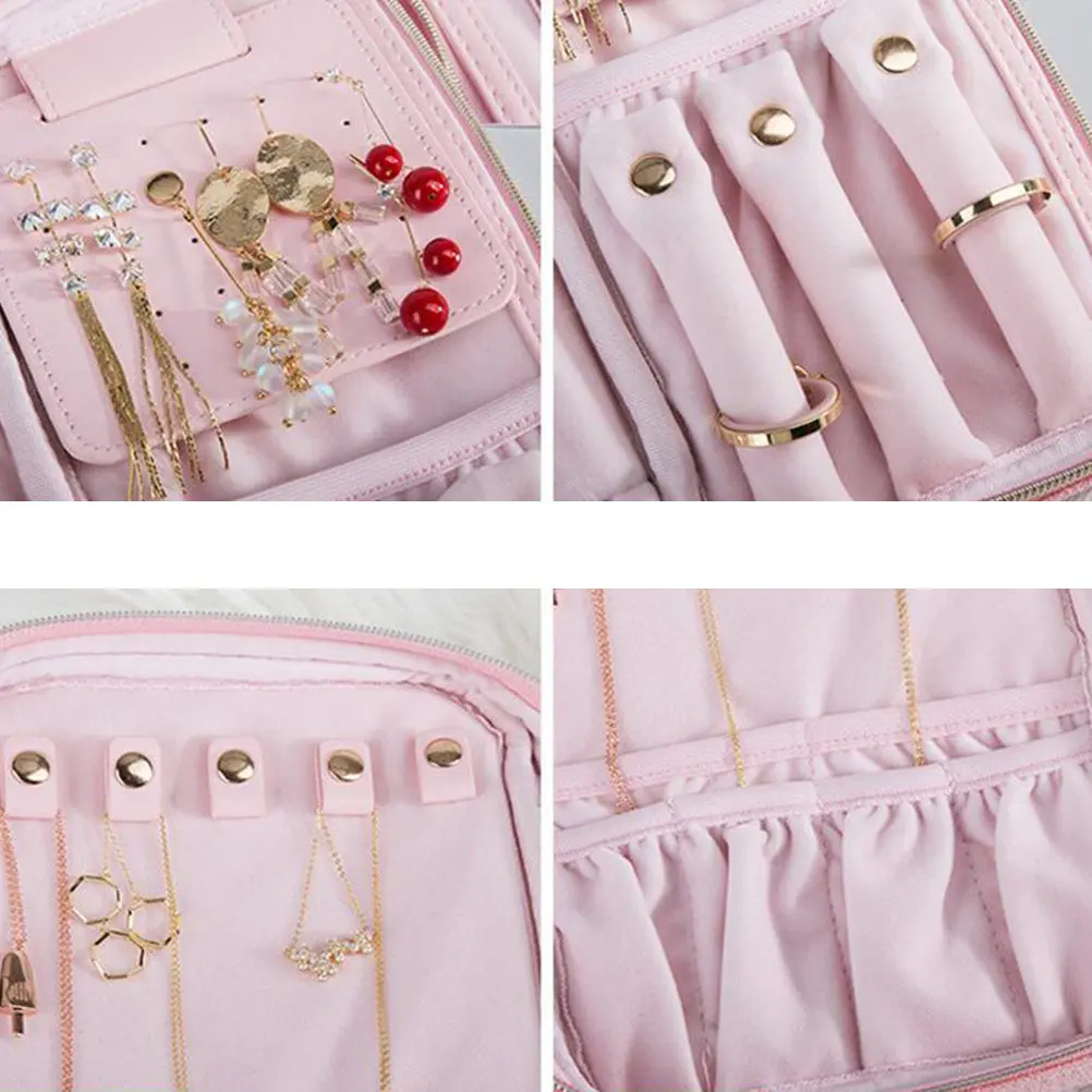 

Portable Jewelry Storage Bag for Travel Organizing Necklaces Earrings Bracelets Rings Dust Proof Scratch Resistant Stylish Gift
