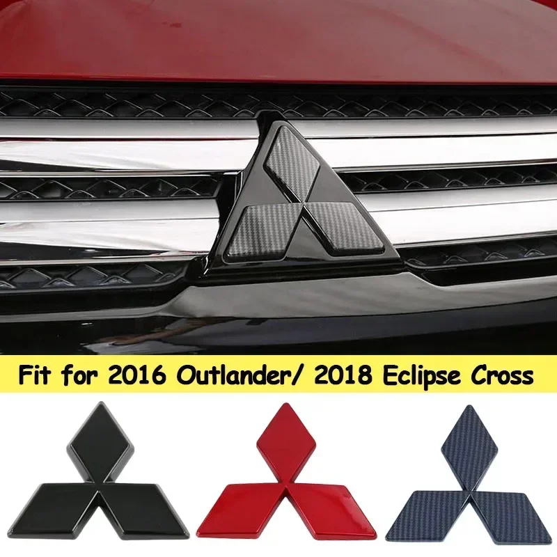 Car Front Grille Badge Decal Cover Rear Trunk Emblem Sticker for Mitsubishi Outlander 2016 Eclipse Cross 2018 Auto Accessories