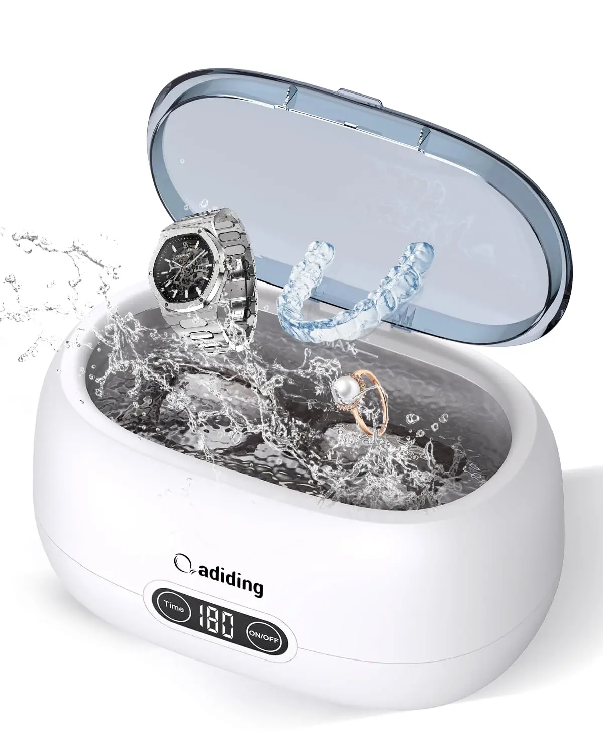 

Ultrasonic Jewelry Cleaner 650mL with 5 Timer Settings and Degas Mode for Rings, Earrings, Watches, Coins