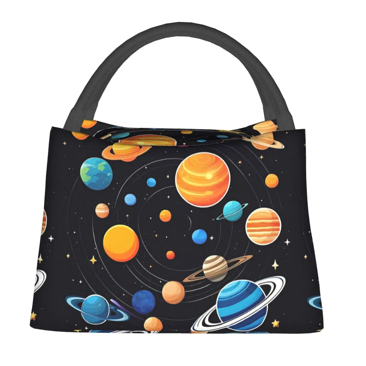 Solar System Space Planets Universe Lunch Bags Insulated Bento Box Lunch Tote Picnic Bags Thermal Bag for Woman Children Office