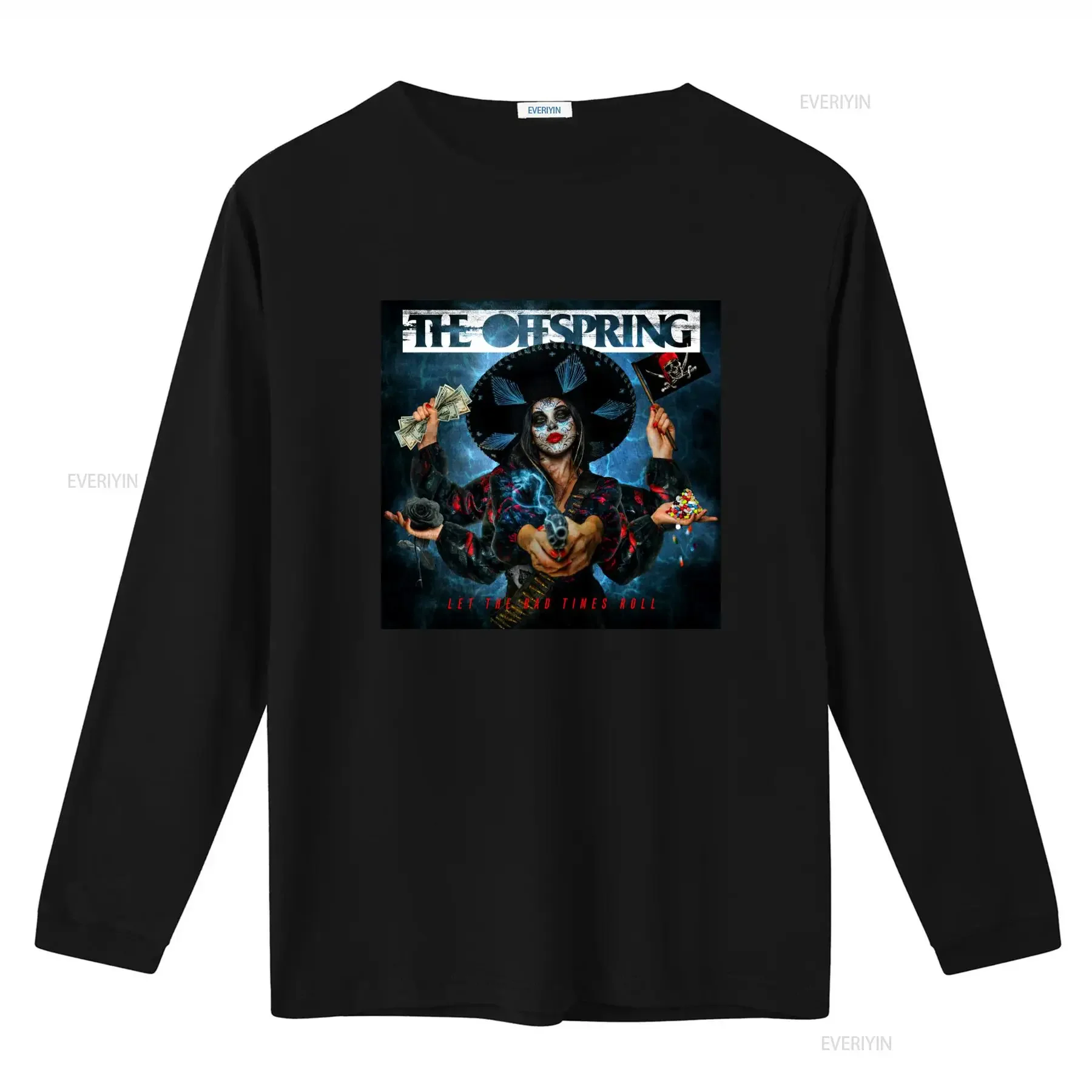 The Offspring Band Let Bad Times Roll Cotton T Shirt S 5XL Black vintage Washed Stretched Casual Slightly designer clothes