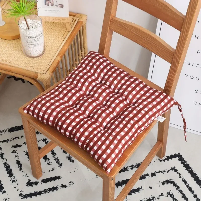 Solid Color Square Chair Soft Comfortable Seat Cushion Tie On Pillow Sofa Chair Decor Seat Cushion Student Chair Pad 40x40cm 쿠션