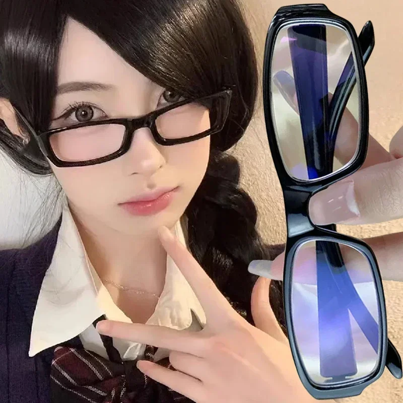 

Vintage Style Little Black Square Frame Glasses Y2K Millennium Sweet Cool Spicy Girl Premium Feel Cosplay Photography Eyeglasses