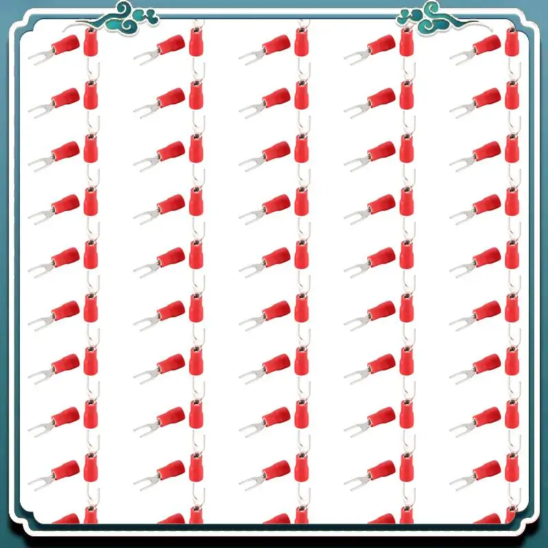 

Easy To Use 100 Pcs 4Mm Fork AWG 22-16 Pre Insulated Terminal Cable Lug