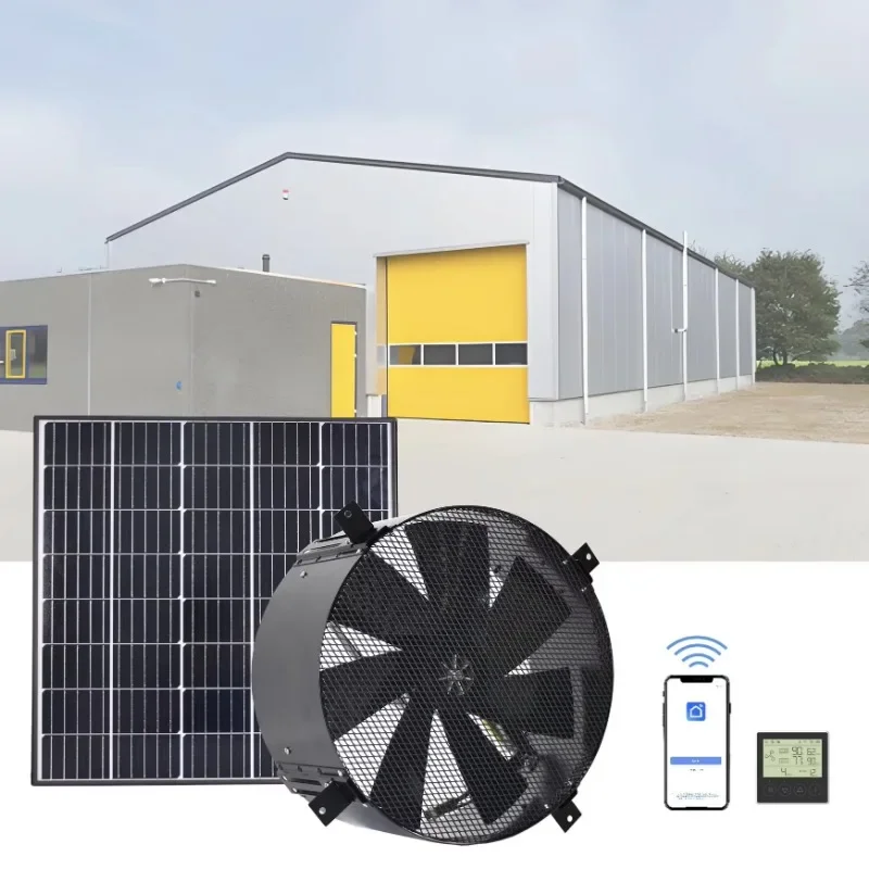 

High Volume Industrial Air Circulation Cooling Fan Solar Wall Exhaust Fan for Greenhouse Factory Hot Air Extractor Vent Fan
