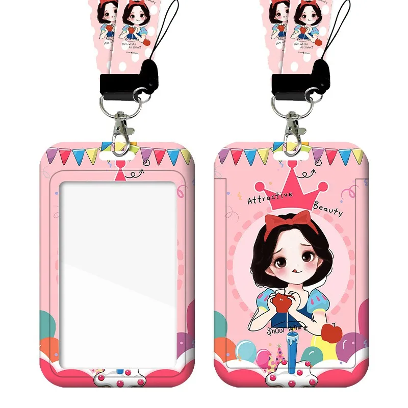 Porta carte Disney Princess con cordino per carta d'identità per autobus, carta di accesso, badge da lavoro, dottore, infermiere, personale medico