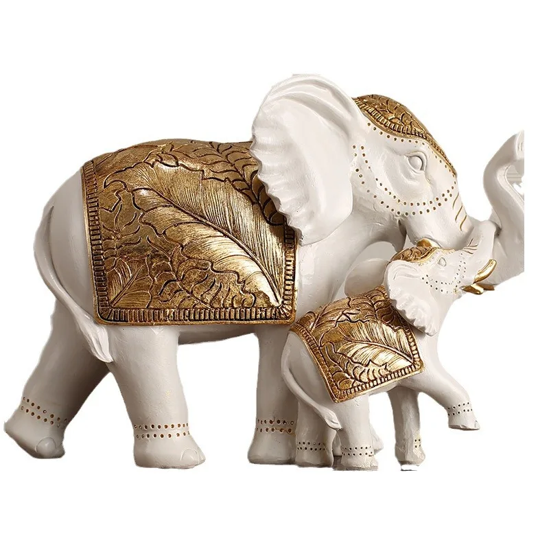 Resin Elephant Statue Elephant Figurine Sculpture Shelf Room Desk Table Home Office Bookshelf Decor Housewarming Christmas Gift