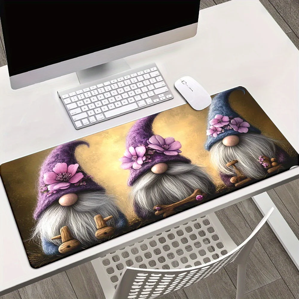 

Fun Gnome Trio Mouse Pad Large Rubber Base Anti-slip PC Desk Accessories Mousepad for Offices and Gamer Keyboard Mats Decor Mat