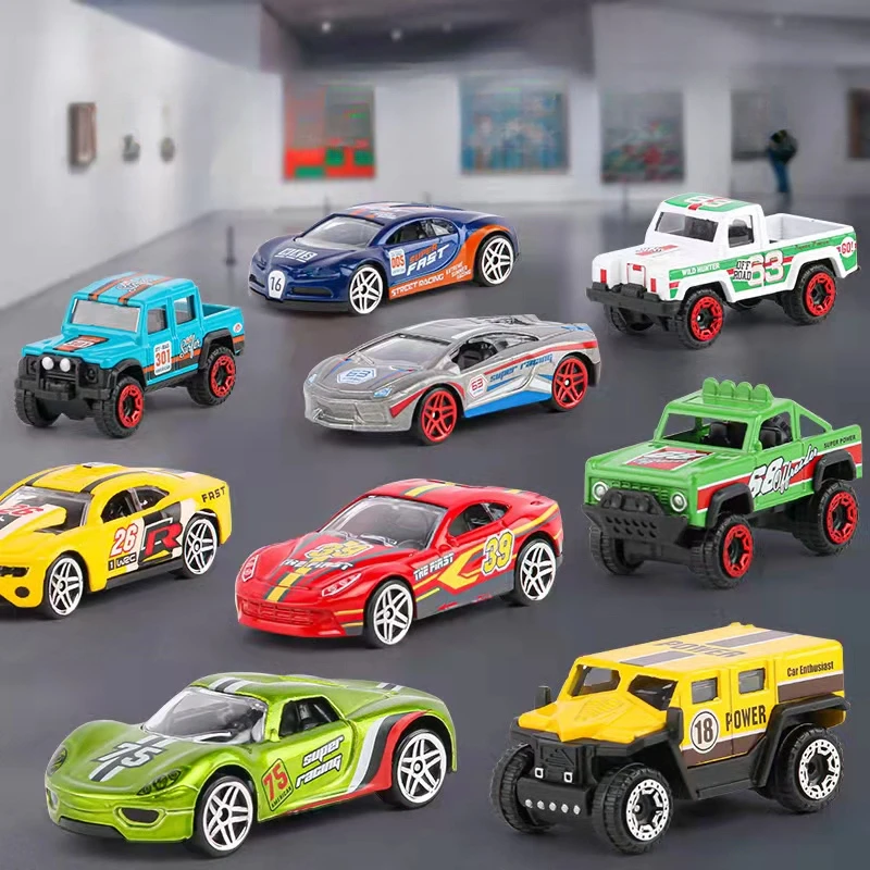 Original Simulated Alloy Car Sports Pull-back Car Vintage Pickup Police Car Qversion Mini Model Toys Gifts Collection