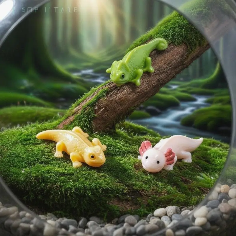 10Pcs Mini Resin Axolotl Tiny Ornament Set Creative Decor for Fairy Garden Party Favor Gift Home Decoration