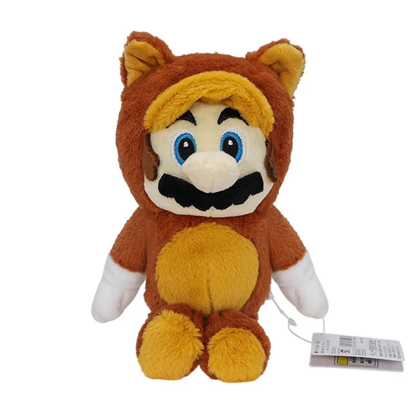 Super Mario 3D World Plush Keychain Set - Cat Mario & Tanooki Mario Cute Nintendo Game Stuffed Doll Gift for Fans Backpack Penda