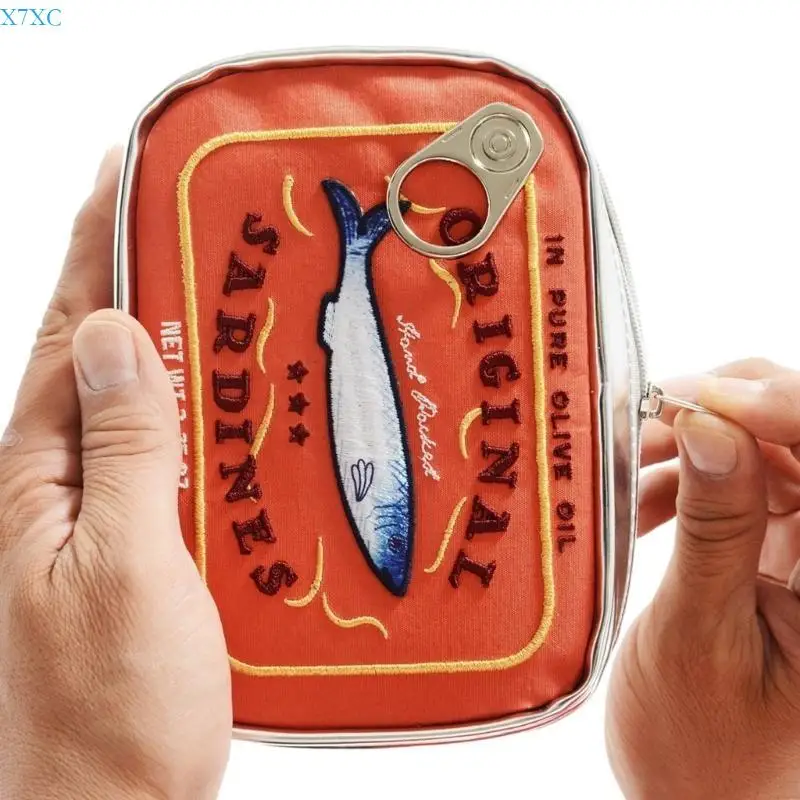 X7XC Canned Sardines Cosmetic Bag Travel Makeup Bag for Personal Care