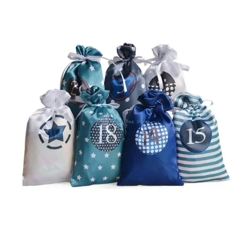 

340D Christmas Advent Calendar Bags 24 Days Gift Bags for Candy Gift Bag Home Decoration DIY Craft Holiday Decor