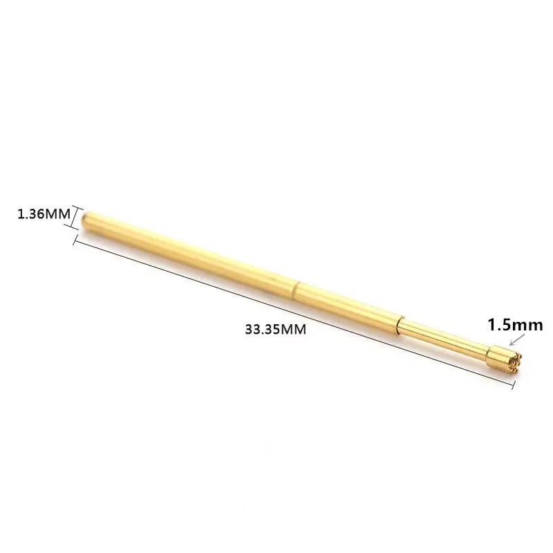 100PCS/pack Copper Gold Plated PA100-H2 Nine-jaw Plum Head Spring Test Pin 1.36mm PCB Pogo Pin