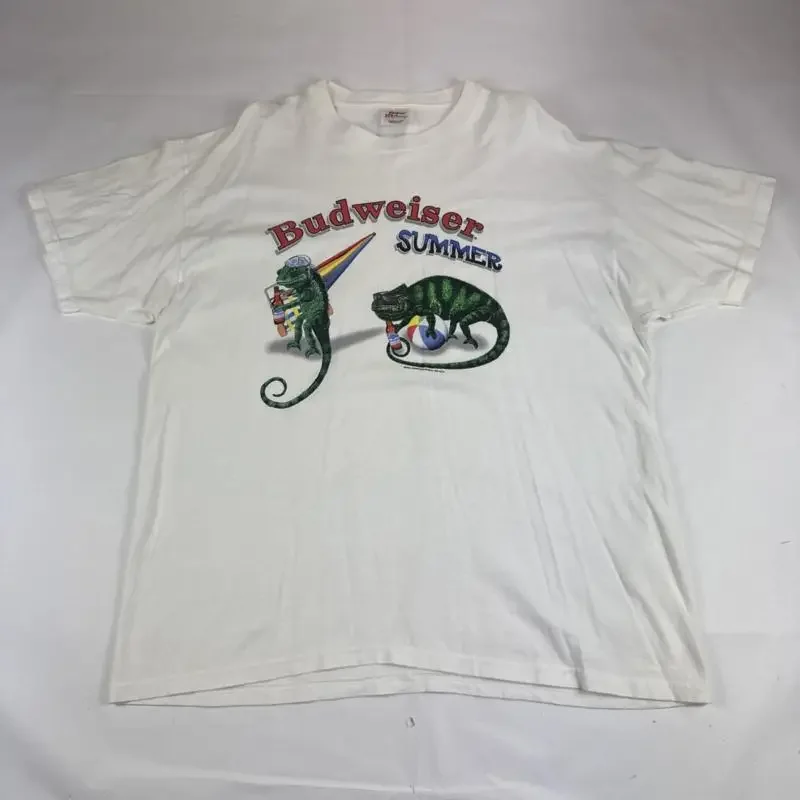 2000 Anheuser Busch Budweiser Summer Beach Iguana Beer Promo T Shirt Sz Xl Y2K 90S