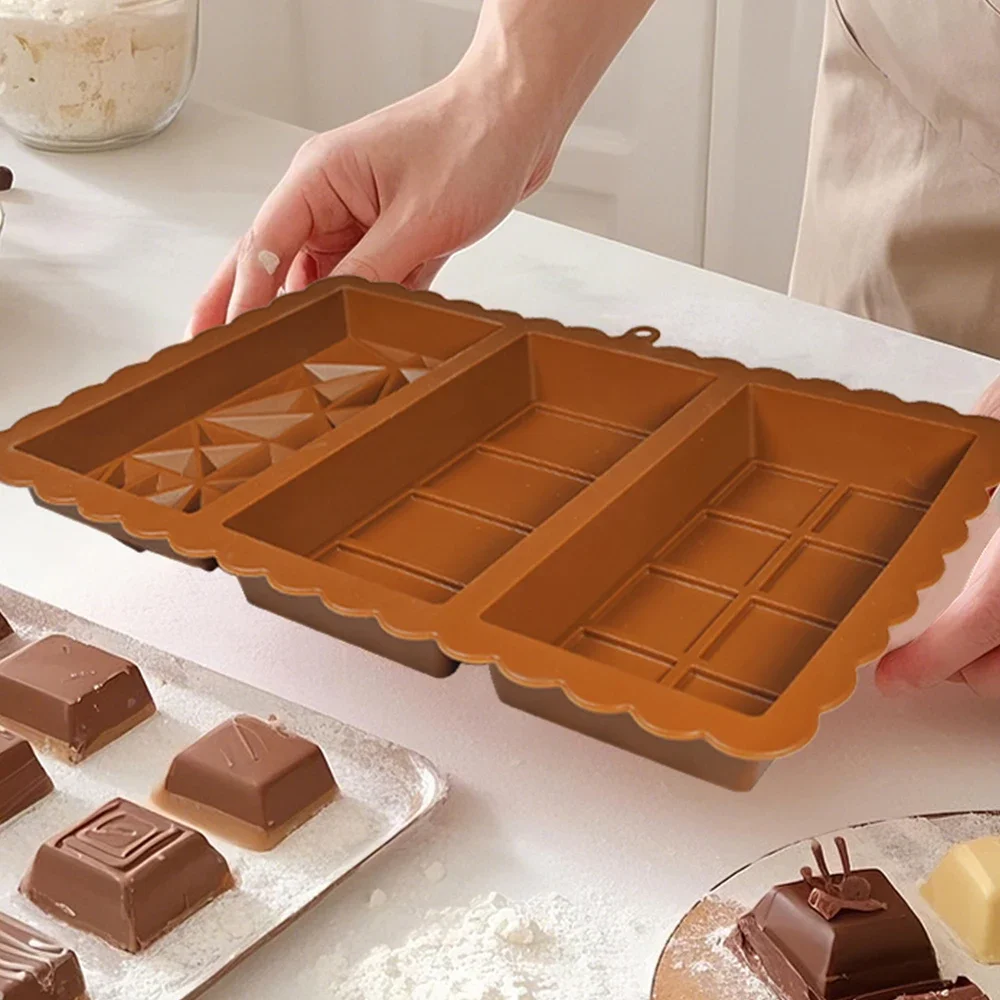 قالب شوكولاتة عميق 1 بوصة - قالب سميك من السيليكون الفستق على طراز دبي للألواح المحشوة قالب حلوى كبير للتعبئة #6