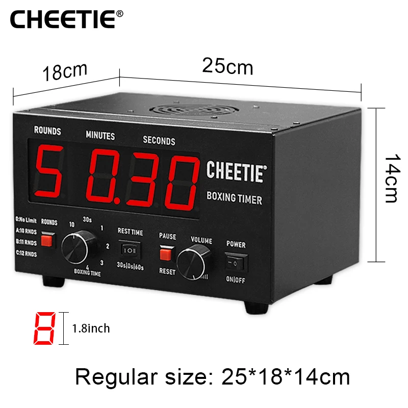 CHEETIE CP40 LED MMA Digital Interval Training Round Timer Gym Wall Clock Countdown Boxing Timer With Loud Buzzer