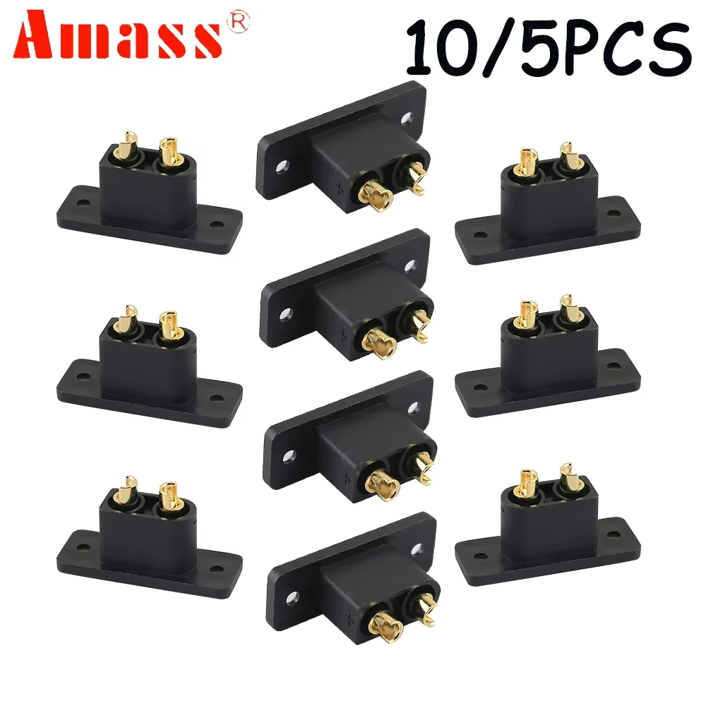 5/10pcs/lot Amass XT90E-M 500V 30A-60A IP40 Gold-Plated Male Connector for RC Aircraft Drone Accessories Model RC Car Boat Toy