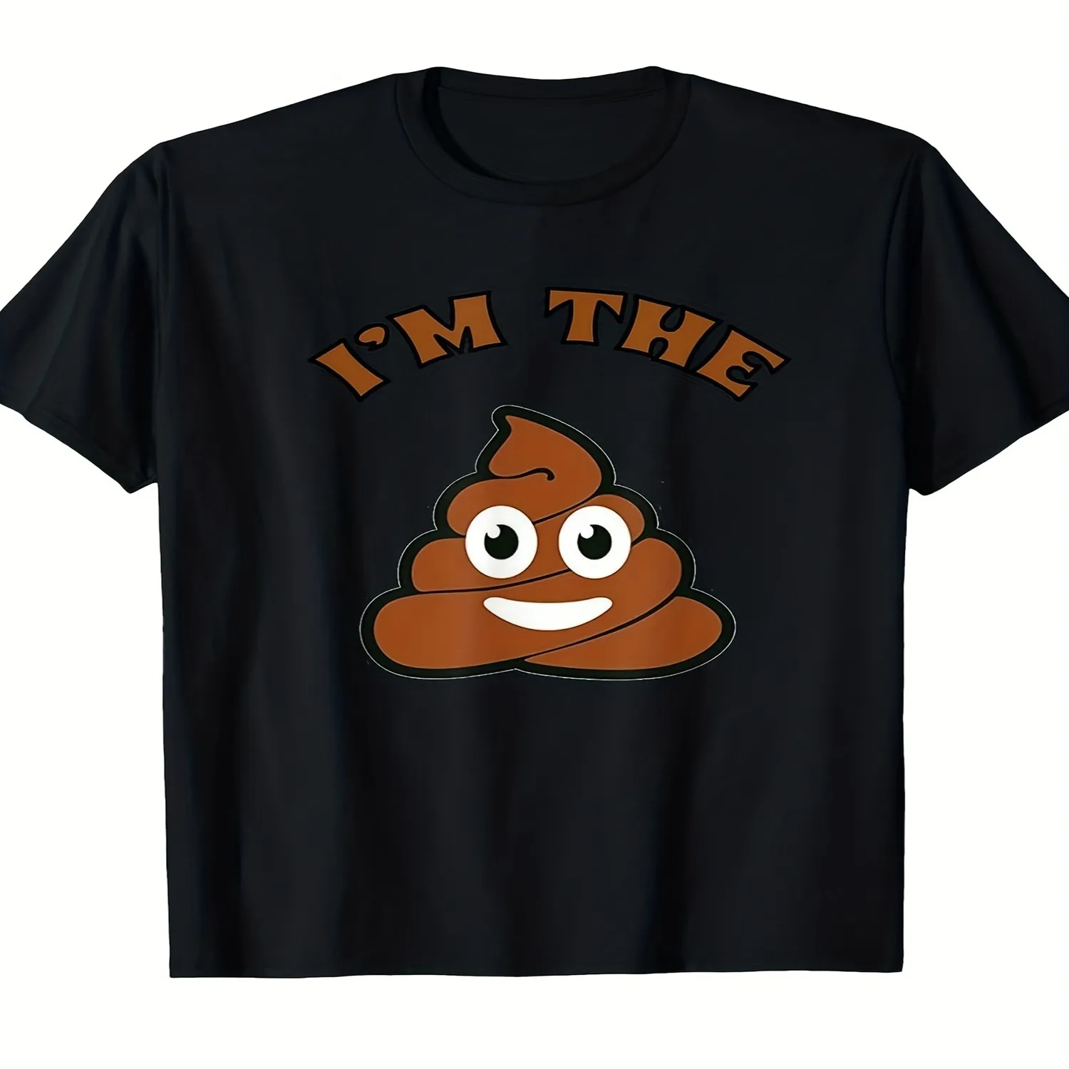 Novelty I'M The Poop Emoticon T Shirt Men'S T-Shirts Items 100 Breathable Crew Neck Regular Fit Machine Washable Suitable for Summer Outings Festival Wear Casual Wear Short Sleeve T Shirt, Birthday Gift Tee