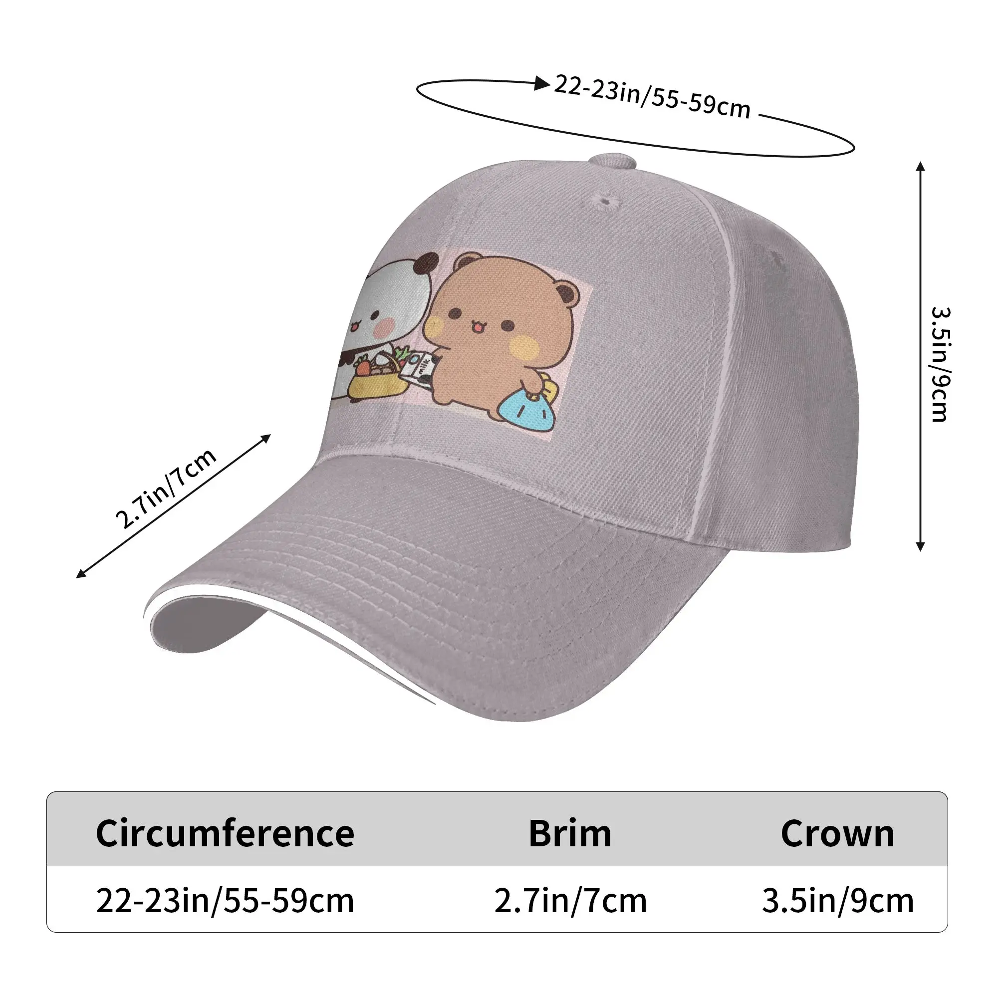 Cute Bubu And Dudu Go To Grocery Together Cap Baseball Caps Adjustable Hat Hip Hop Summer Unisex Baseball Hats Customizable