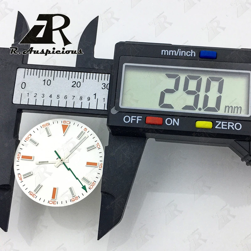 Dial with hand 29 mm black white and blue luminous dial with NH35 NH36 ETA2824 2836 PT5000 DG2813 3804 Miyota 8205 8215 movement