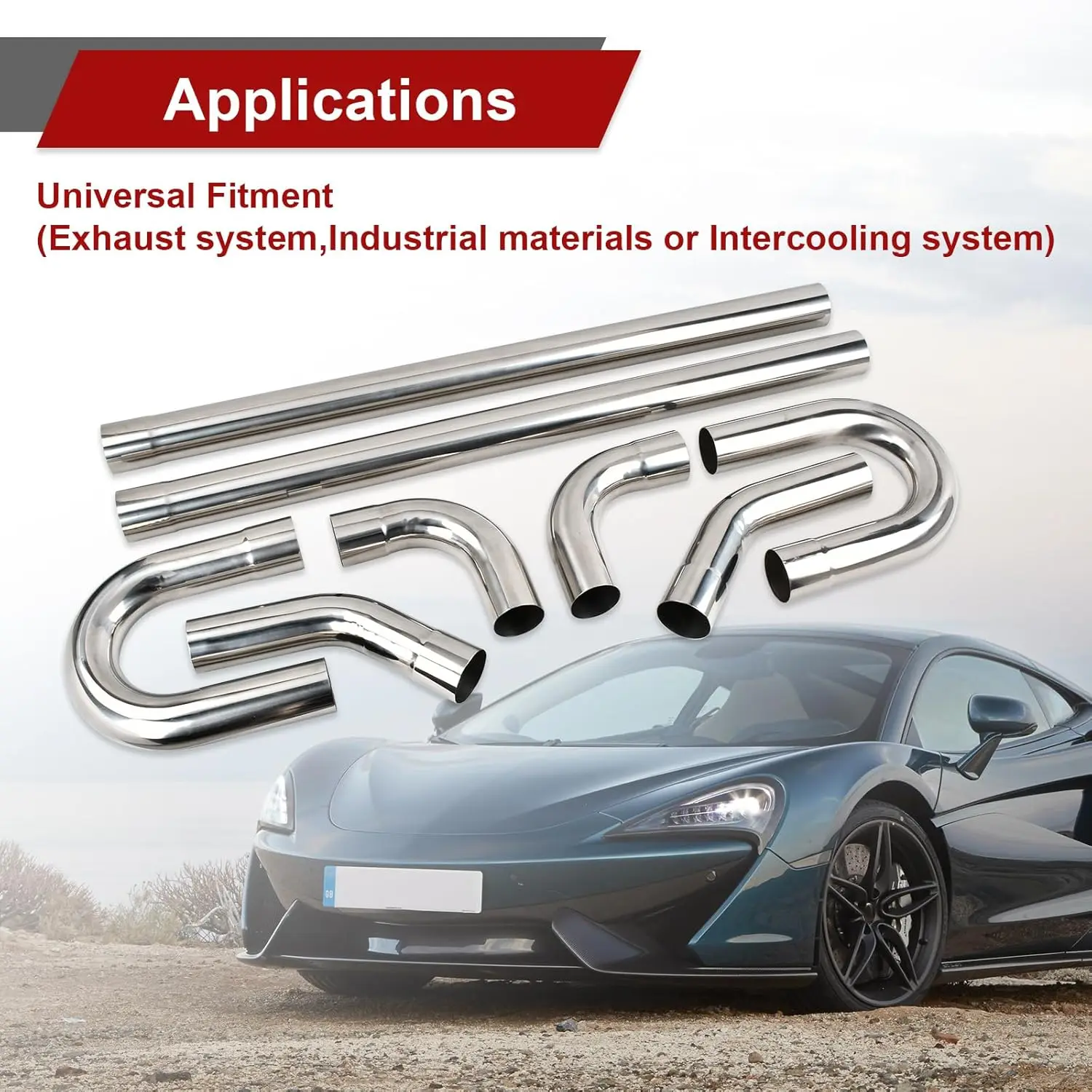 2,25'' Zoll DIY Custom Dorn Auspuffrohr Rohr Industrie Rohr, 48'' Gerade Rohr, 2,25'' OD Gerade & Dorn Biege Rohr