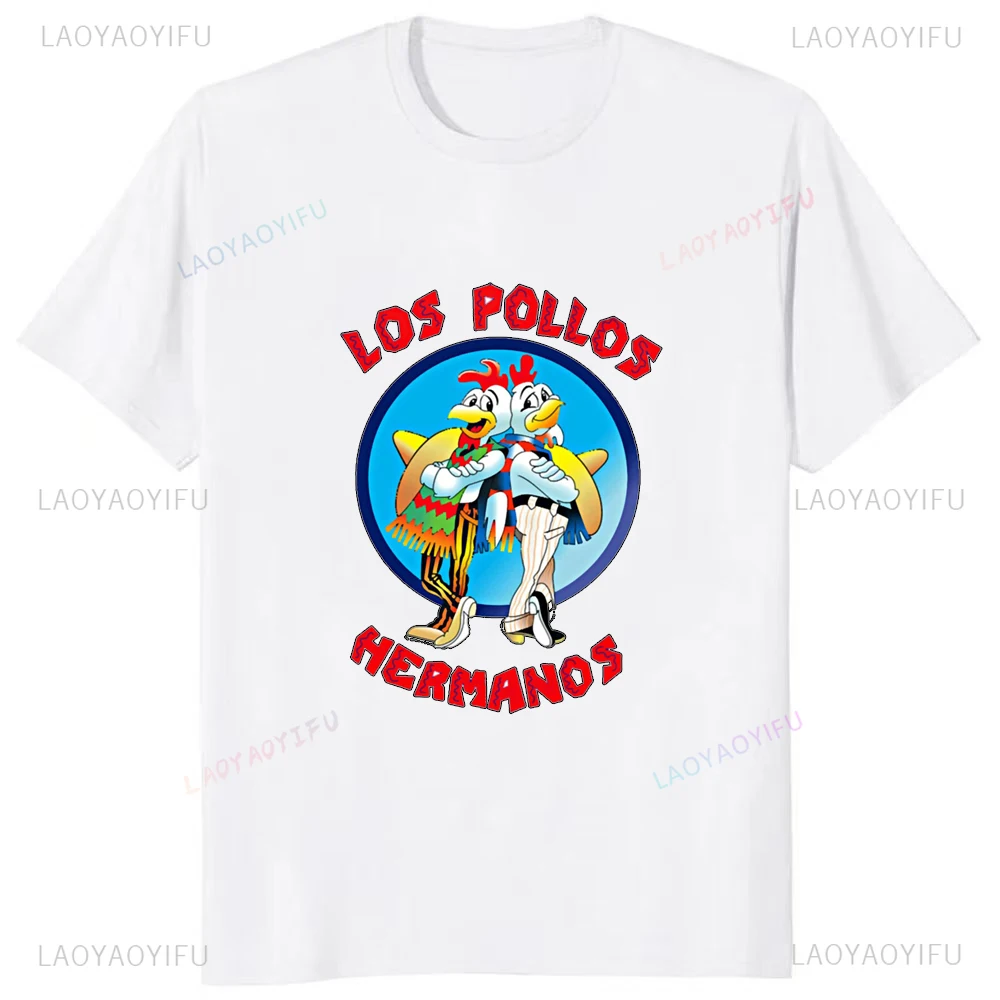 

Новое поступление Los Pollos Hermanos футболки с принтом мультфильмов аниме модная повседневная уличная одежда хип-хоп хипстерские топы с круглым вырезом горячая распродажа футболка